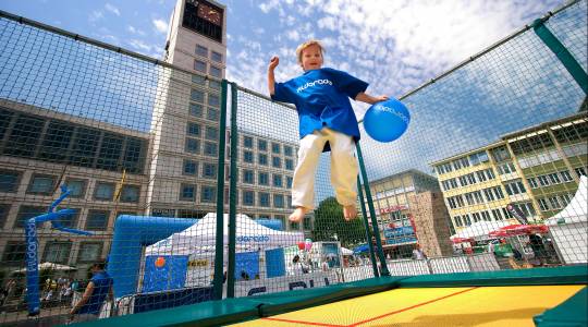 Trampoline Set Stationary with child