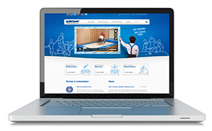 Picture of a Laptop with the Trampoline Education Website on the screen